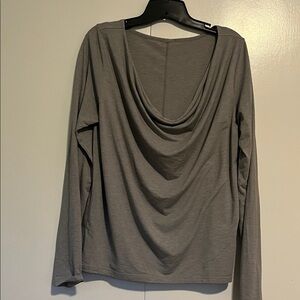 Lucy grey Drape Neck Long Sleeve Tee size large